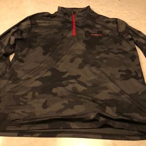 Polo sport 3/4 zip long sleeve in black/gray camo